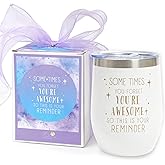 Darleneworld 12oz Vacuum Insulated Wine Tumbler - Stainless Steel Wine Tumbler with Lid, Double Wall Travel Coffee Mug Keeps Drinks Cold/Hot - Gift for Women, Mom, Girl, Coworker, Christmas, White