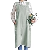 HANEE Cotton Aprons for Women and Men | Cross-Back Apron with Pockets