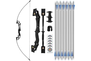 REAWOW Recurve Bows for Adults Archery Bow and Arrows Sets Hunting Adult Teens Beginner Takedown Left Right Handed Shooting Practice 12 Carbon Arrows … …