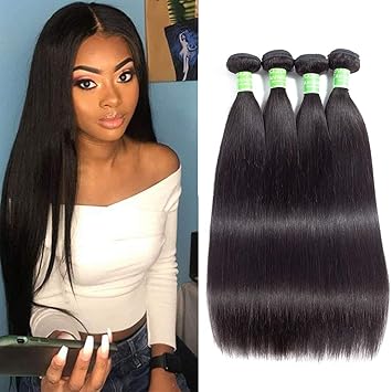 Amazon Com Peruvian Virgin Hair 4 Bundles Silky Straight Human