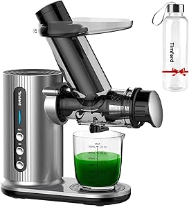 Juicer Machines for Vegetable and Fruit with Large Feed Chute, Slow Masticating Juicer with Bottle, Cold Press Juicer with Brush Easy Clean, Sliver