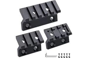 Bontok 45 Degree Offset Rail Mount, 3-3-5 Slots Aluminum Offset Side Light Optic Sight Picatinny Rail Mount (3 Pack)