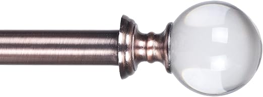 Amazon Com Lavish Home Crystal Ball Curtain Rod 62 144 3 4