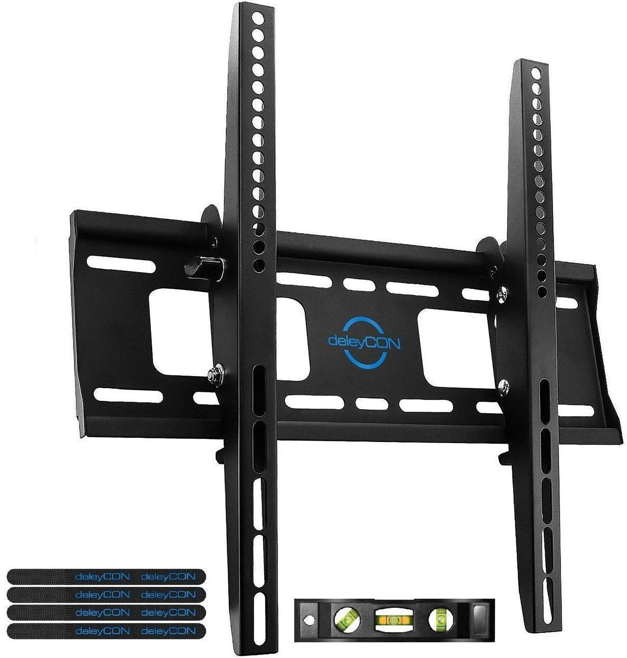 deleyCON Universal TV Wall Bracket 32" - 65" Inch (81-165cm) - Up to 75Kg & VESA 400x400mm - Tiltable - Wall Distance 56mm - TV LCD LED OLED