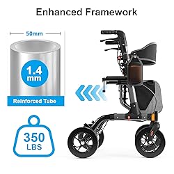 Walkers for Seniors, Rollator Walker with Seat, 350