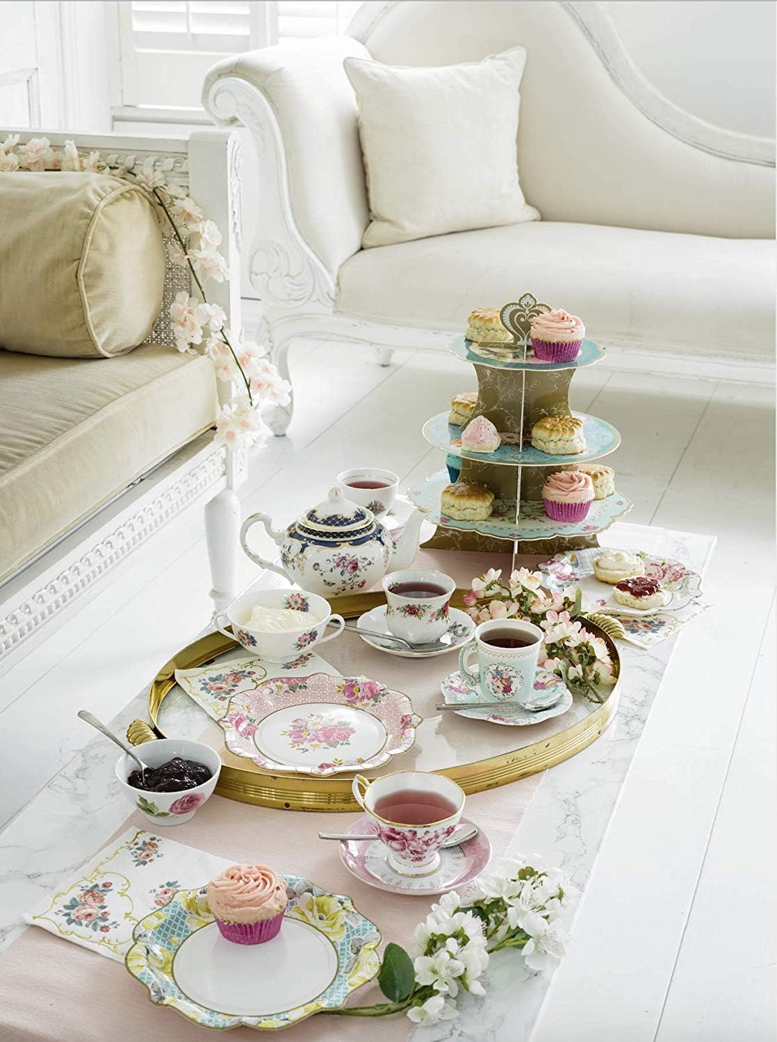 Talking Tables Vintage Tea Party Supplies | Floral Paper Party Plates, Napkins, Tea Cups and Saucer Sets | Great for Tea Parties, Weddings, Bridal Showers, Baby Showers and Birthday Parties: Health & Personal Care