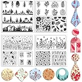 CHGCRAFT 4 Pcs 4 Styles Wildflowers Polymer Clay Texture Sheets Mushrooms Silicone Texture Stamp Leaves Clay Texture Mat Modeling Pattern Pad Texture Sheets for Making Earrings Jewerly, 5.5x5.5 inch