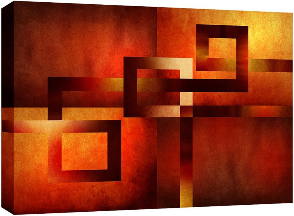 X Large Brown Orange Autumn Abstract Canvas Picture 113 x 80 cm