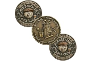Over Par Old Bastards Golf Coin, Funny Golf Challenge Coin for Men ,Novelty Gag Gift for Golfers, Golf Enthusiast (3PCS)