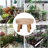 ViaForest Flower Pot Holder Solid Wood Stand Beige Indoor Outdoor Round Plant view 8