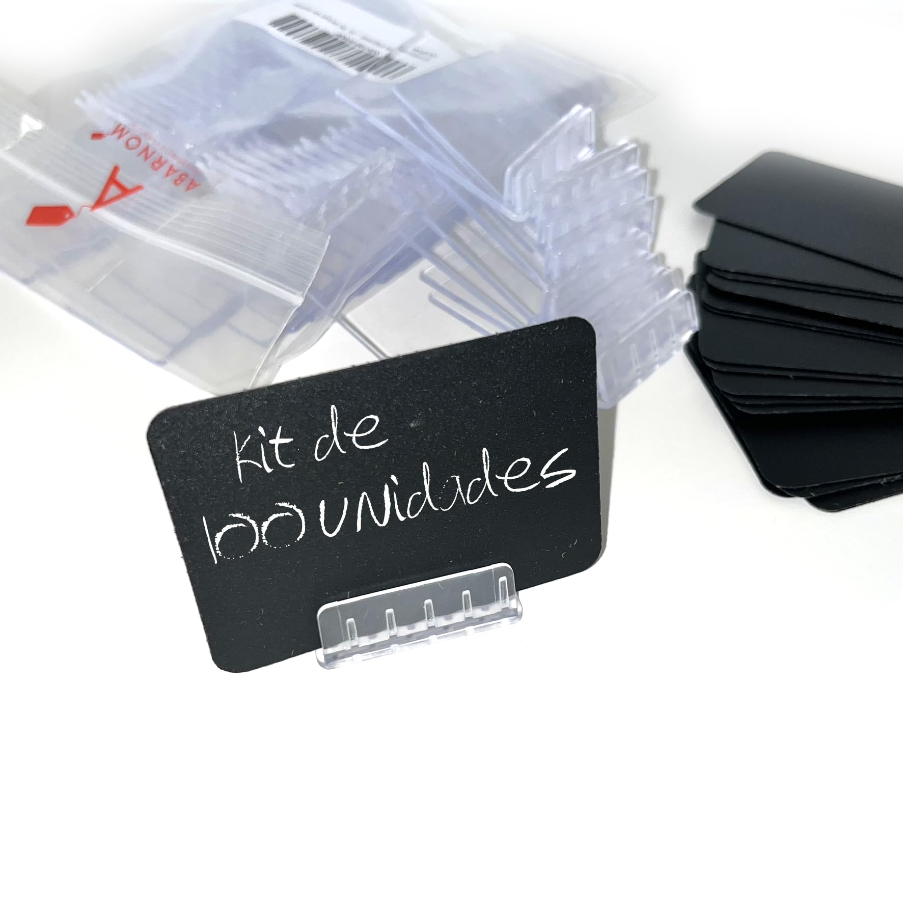 100 Cards Kit Slate + 100 Bases portaprecio