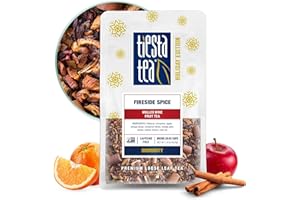 Tiesta Tea - Fireside Spice, Loose Leaf, Mulled Wine Herbal Tea, Premium Non-Caffeinated Holiday Blend, Make Hot or Iced, Brews Up to 25 Cups, 1.5 Ounce Resealable Pouch