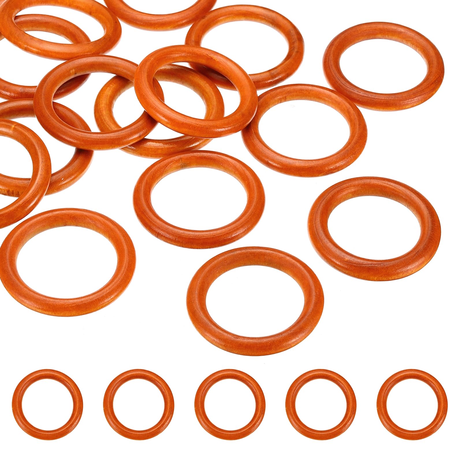 PATIKIL 60mm Natural Wooden Rings, 10 Pack Wood Ring Round Linking Rings Wood Loop Circle for Craft Pendant DIY Jewelry Making Macrame, Brown