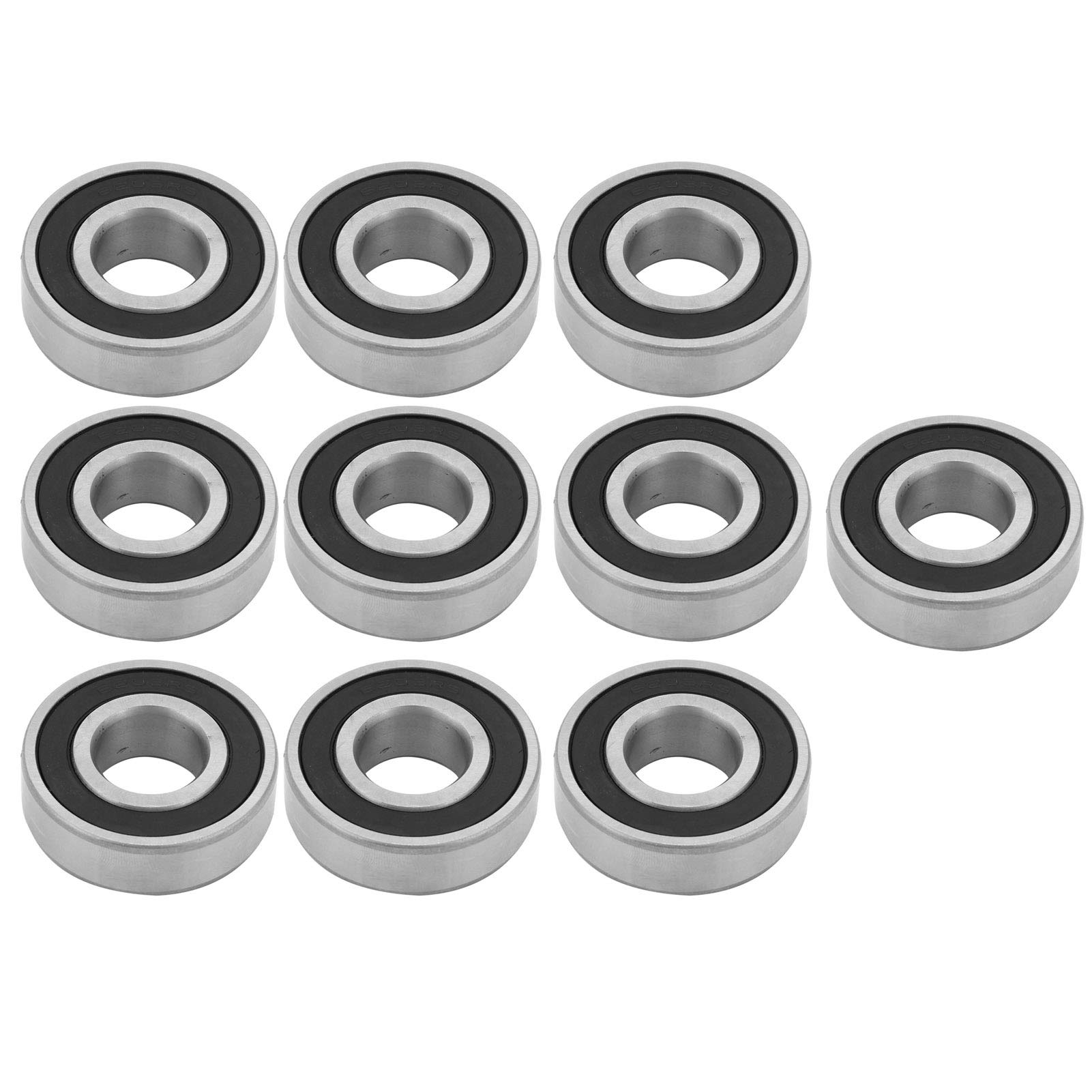 Pack of 10 Deep Groove Ball Bearings 6203-2RS 17x40mm Low Noise Steel Bearings for Industrial Machinery Parts Stable Performance