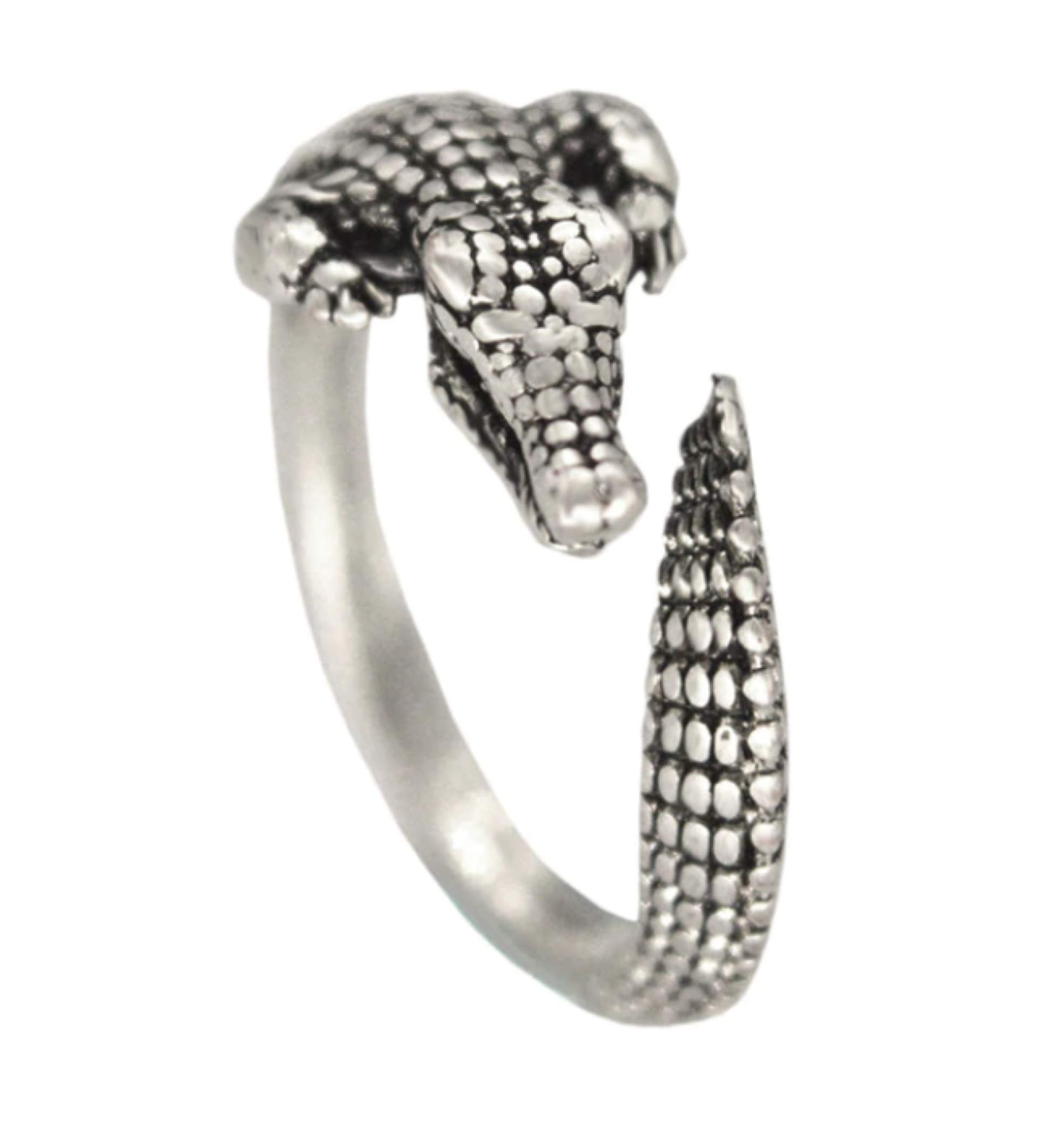 Crocodile Ring for Men/Women, Adjustable in an Organza Gift Bag