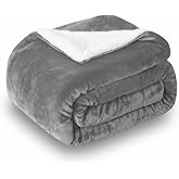 SOCHOW Sherpa Fleece Throw Blanket, Double-Sided Super Soft Luxurious Plush Blanket Throw Size, Grey, 50x60 inches