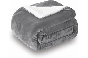 SOCHOW Sherpa Fleece Throw Blanket, Double-Sided Super Soft Luxurious Plush Blanket Throw Size, Grey, 50x60 inches