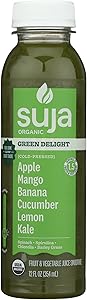 Suja Green Delight Organic & Cold Pressed Fruit and Vegetable Juice Smoothie, 12 Fl Oz Bottle