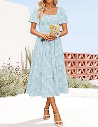ZESICA Women's Summer Boho Floral Midi Dresses 2025