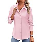 Zeagoo Button Down Shirts for Women Wrinkle Free Long Sleeve Collared Dress Blouses Casual Work Office Tunics Tops