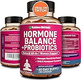 Hormone Balance + Probiotics for Women- Natural Menopause Relief, Weight Management, Bloating, Hot Flashes, PMS | Organic Maca, Chasteberry, Dong Quai & Black Cohosh | Non GMO |120 V Capsules