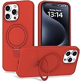 IAIYOXI Case for iPhone 16 Pro Max Case with Magnetic Invisible Stand - MagSafe Compatible, Military Drop Tested, Shockproof Silicone Cover for Women and Men (6.9", 2024) - iPhone 16 Pro Max, Red