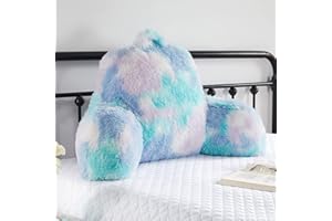 Hobed Life Cozy Fur Backrest Pillow with Arms, 30x17x17 Inch, Premium Filling, Great Back Support Reading Pillow for Kids, Teens & Students, Well Made Bed Pillows for Sitting Up in Bed, Nice Gift