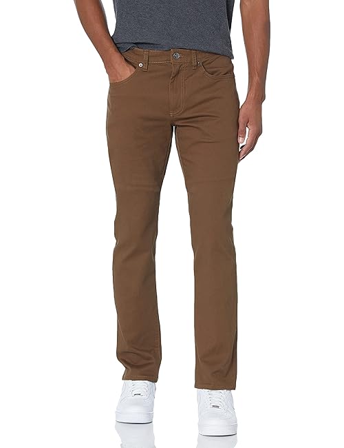 Amazon Essentials Men's Slim-Fit Pants, 5-Pocket Stretch Twill Design, Brown, 34W x 30L