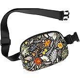 Simikol Ultra Lightweight Belt Bag Cute Crossbody Bags for Women Fashion Pattern Waist Packs Waterproof Running Workout Hiking Travel Fanny Pack,Dried Flowers