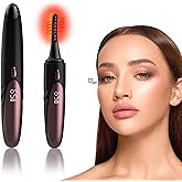Electric Heated Eyelash Curler - USB Rechargeable with Fast 10s Heat-Up, 24-Hour Long-Lasting Hold, 4 Adjustable Heating Modes & LED Display - Essential Makeup Tool for Perfect Lashes (Black)