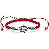 CRUZONE Evil Eye Hamsa Hand Charm Turquois bead Bracelet Good Luck for Women