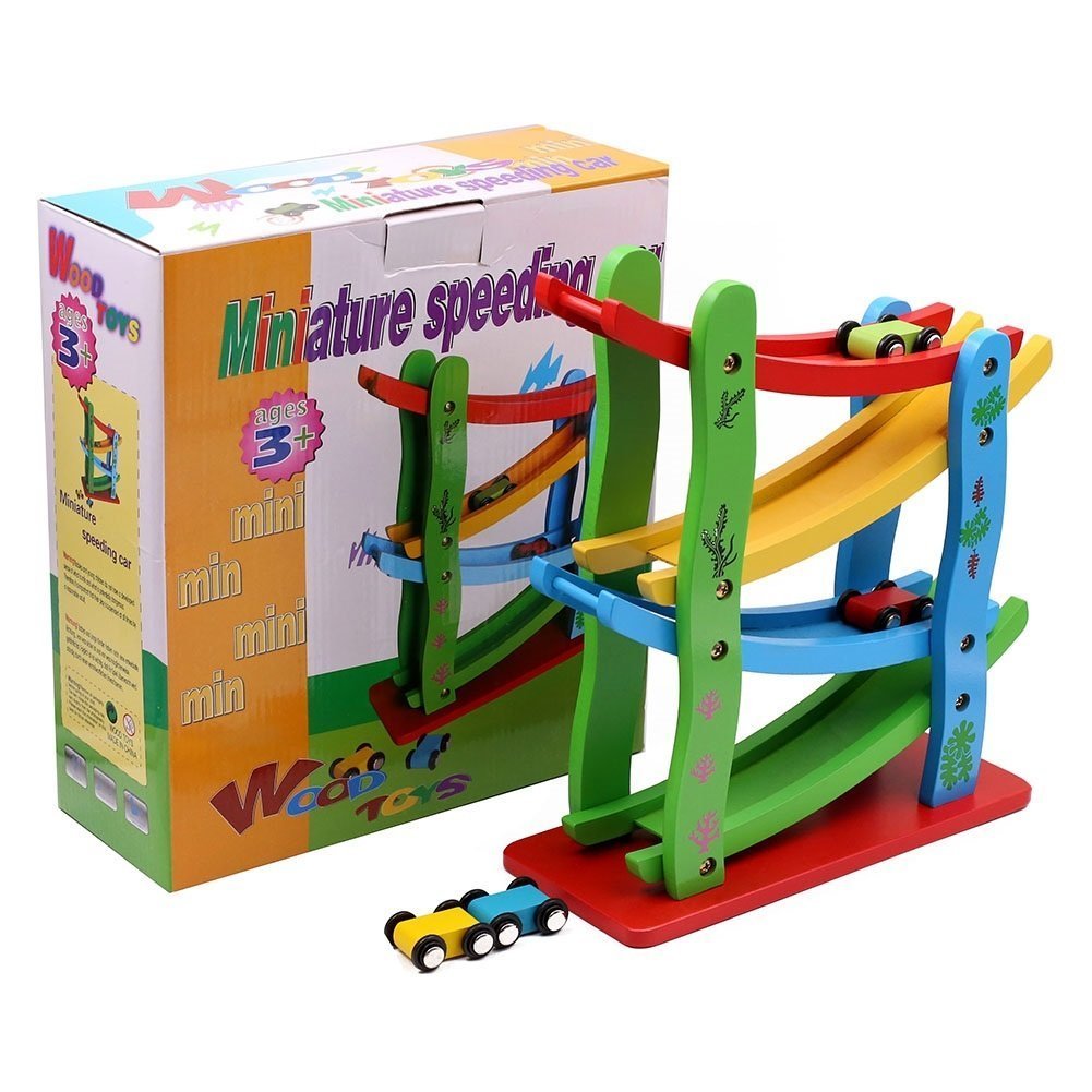 wooden zig zag car slider