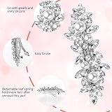 Sibba Flower Hair Clips 2 Pack Silver Bridal Prom Hair Pins Crystal Bling view 2