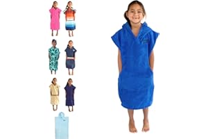 COR Surf Poncho Changing Towel Robe with Hood and Front Pocket for Kids, Doubles Up As Beach Towel and Blanket, Made of Quick Dry Microfiber, Fits Ages 3-8 Years Old (Dark Blue, one Size fits Most)