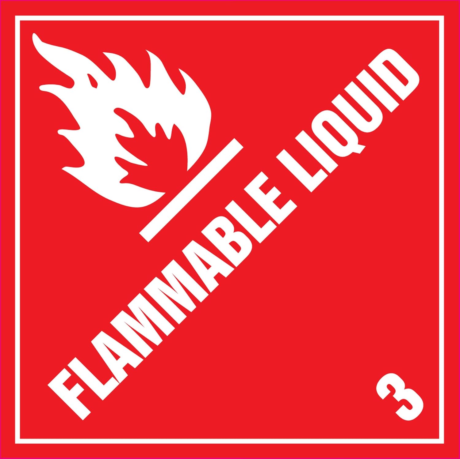 Adhesive Label Preprinted Flammable Liquid Shipping Label