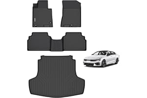 AIPOIL® Floor Mats & Cargo Liner Set for 2021-2026 Kia K5 (Only FWD Models) & 2020-2026 Hyundai Sonata (Include Hybrid) All Weather Protection Full Set Custom Car Mats Accessories - Black