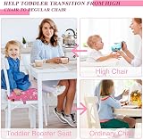 TOTIDYH Toddler Booster Seat Pink Unicorn for Dining Chair, PU Washable view 5