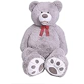 HollyHOME 5ft Giant Teddy Bear Stuffed Animal Huge Teddy Bear Plush with Big Footprints Valentines Gift 5 Feet Grey