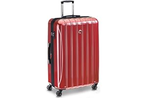 DELSEY PARIS Helium Aero Hardside Expandable Luggage with Spinner Wheels, Brick Red, Checked-Large 28 Inch