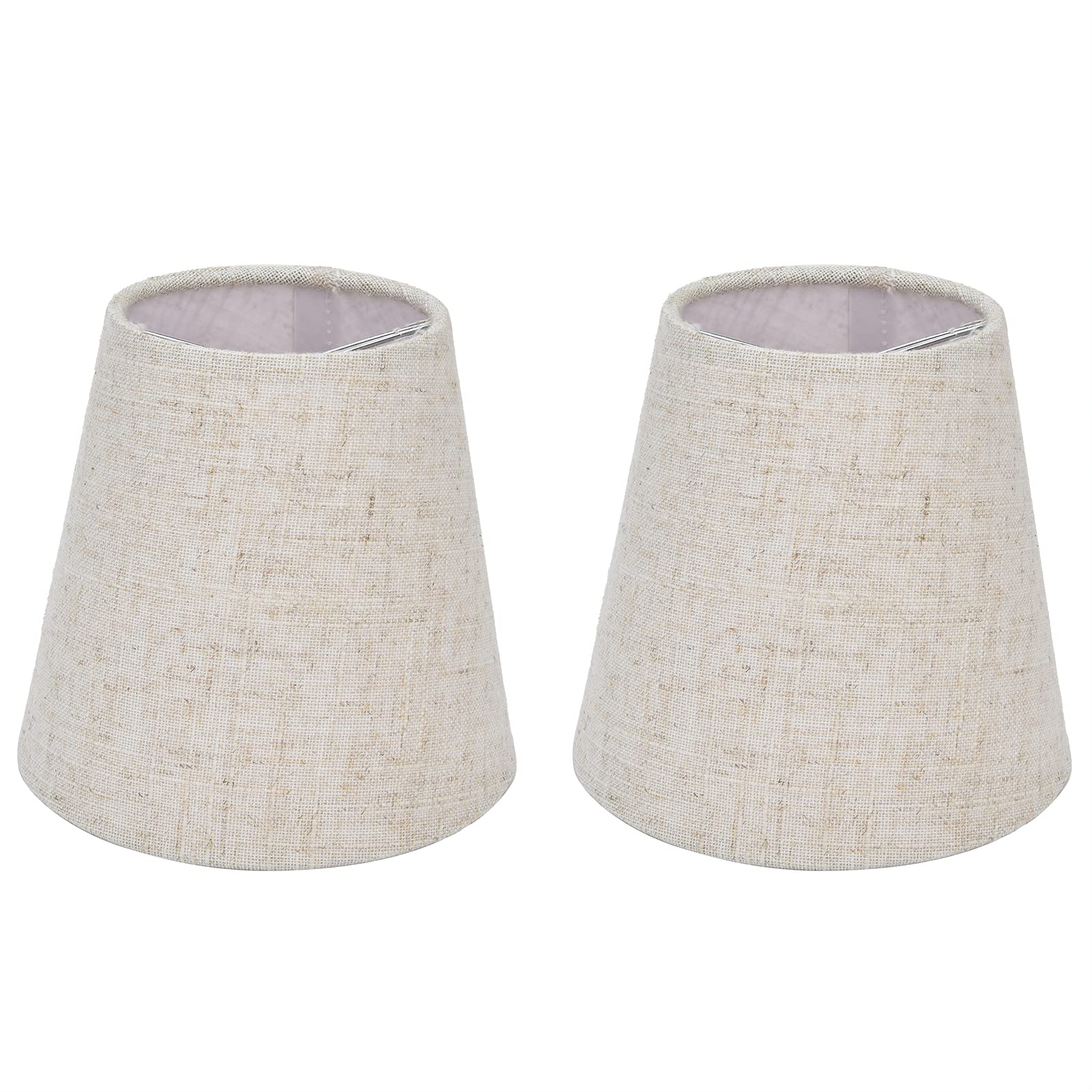 VBESTLIFE Lampshade, 2PCS Table Lamp Fabric Clip On Shade Cover, for E14 Bulbs, Candle Bulbs, for Floor Lamps, Table Lamps, Chandeliers, Wall Lamps(PT13)