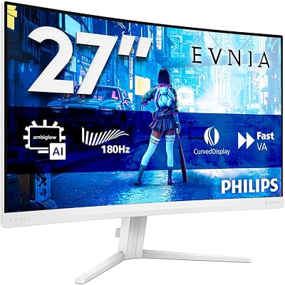 Philips Evnia 27 Inch FHD Curved Gaming Monitor 180 Hz 1 ms