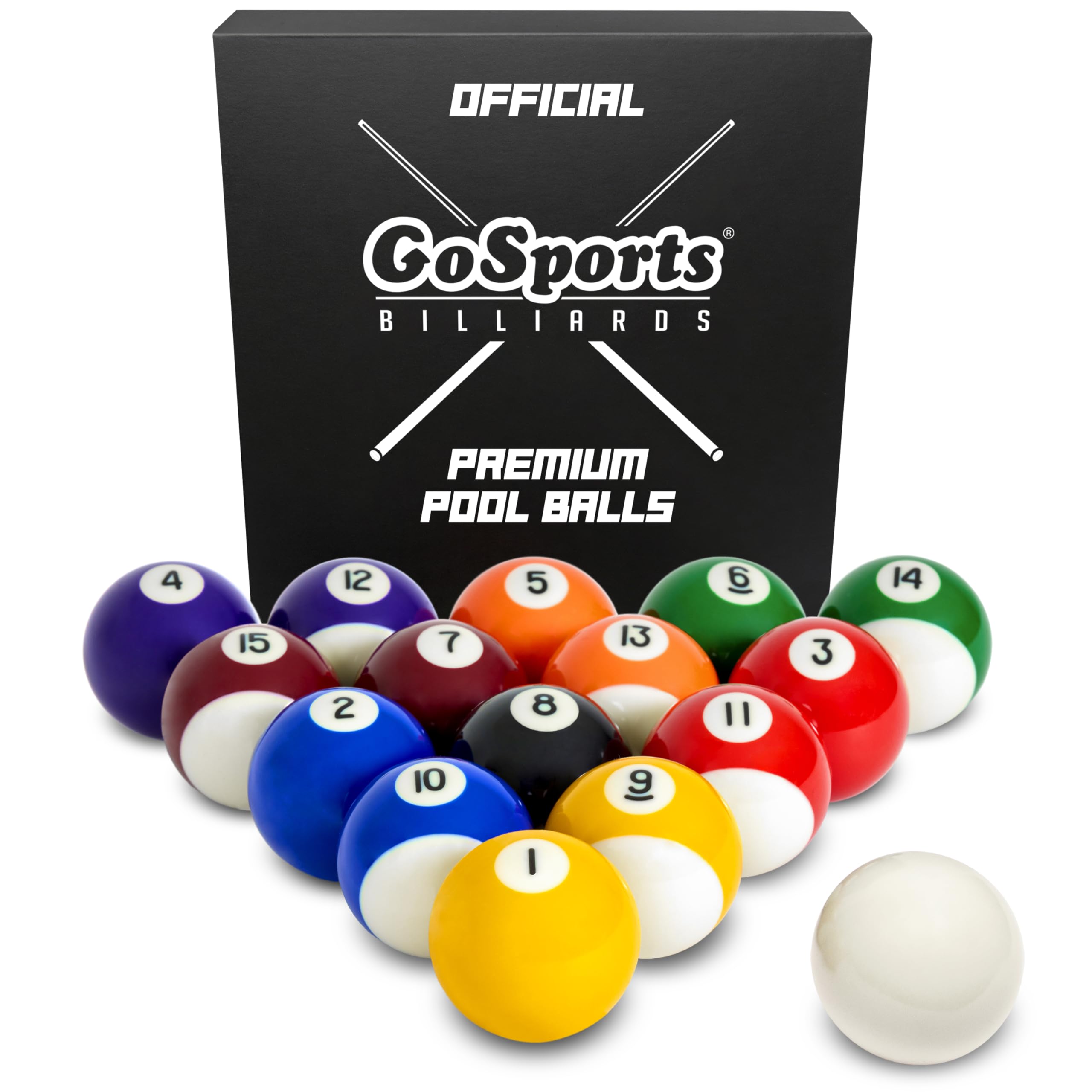 GoSports Regulation Billiards Balls Complete Set of 16 Professional Balls