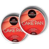 Last Confection 8 x 2 Inch Round Cake Pans, Set of 2 Anodized Aluminum Cake Pans Baking Tins