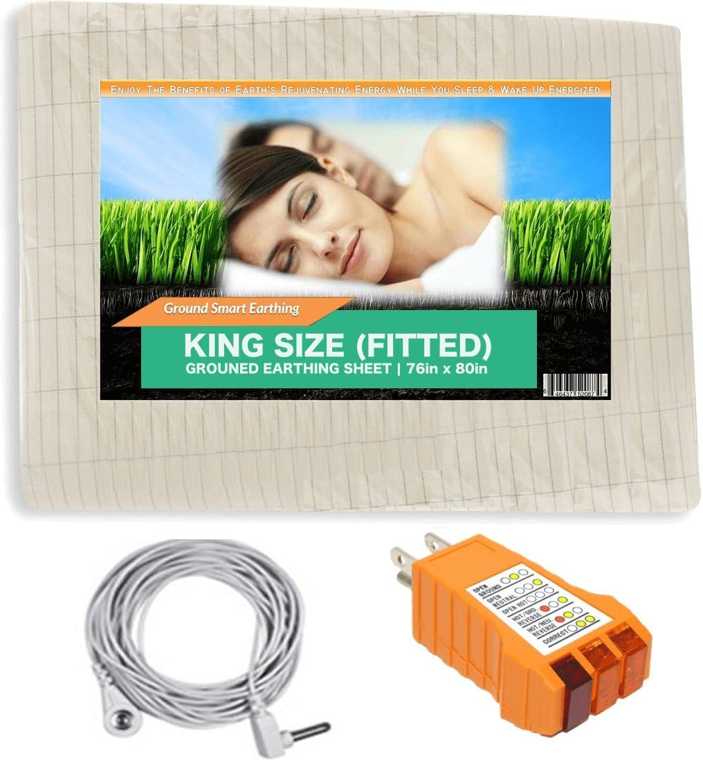 GROUND SMART Earthing Sheet Super King Size Fitted (198cm x 203cm