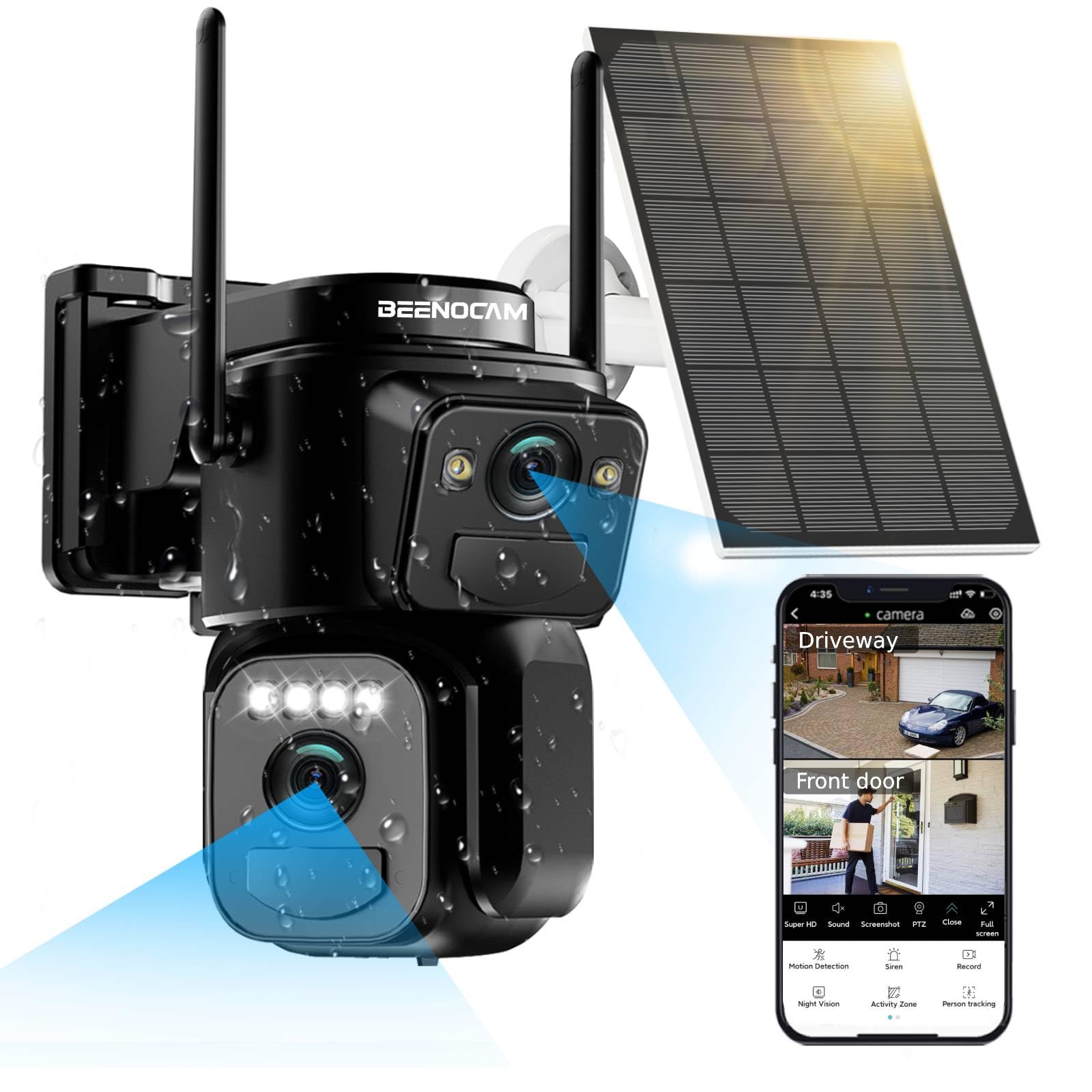 thumbnail image 2 of BEENOCAM 4K Solar Security Camera Wireless Outdoor - Dual Lens 360° PTZ With Color Night Vision 2 of 13