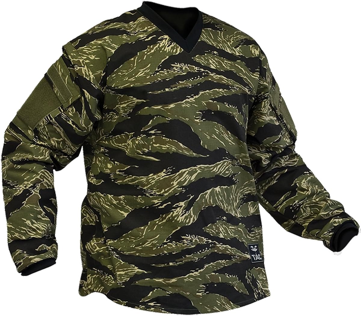 red tiger stripe shirt