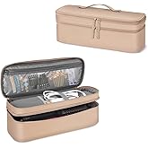SITHON Double-Layer Travel Carrying Case for Shark FlexStyle/SmoothStyle, Water Resistant Storage Organizer Bag for Airwrap Styler, Also for Revlon One-Step Hair Dryer (Bag Only) (Rose Gold)
