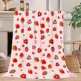 Strawberry Blanket Strawberry Throw Blanket Super Soft Plush Flannel Bedding Gifts for Boys Girls Men Women Lovers Adults Stuff for Sofa Bed Room Decor 40"X50"