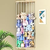 Jtksfcl Stuffed Animal Storage Wood Corner Plush Toys Holder with Star Pattern, Length Adjustable Hanging Stuffed Animal Toy Organizer Shelf for Nursery Play Room Bedroom Kid Room