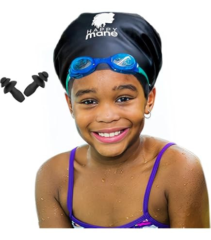 BRDLOCK Kids Swim Caps For Long Hair – Waterproof Design For Afro, Braids & Dreadlocks (Small, Windsor Wine)